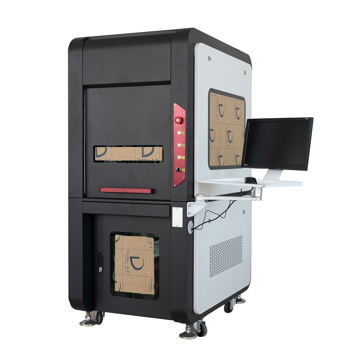 20W 30W JPT MOPA Faserlaser-Markierungsmaschine Laserengraver mit Rotary