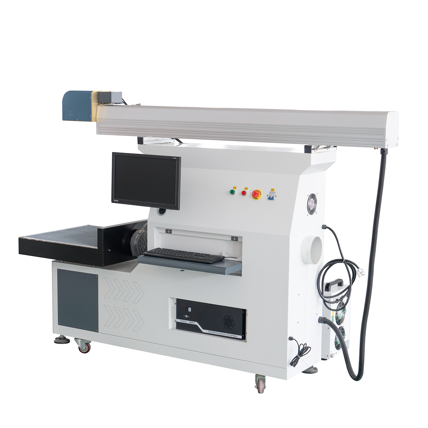 Großformatige Größe 600 x 600 mm Glasrohr CO2 100 W Galvo Laser Cutter Marker Engraver für reflektierende Folie