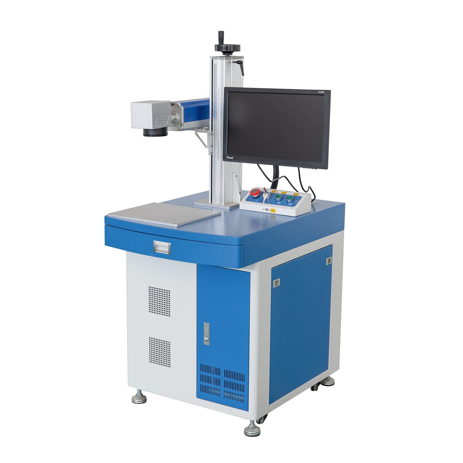 Metall-Kunststoffgravur 20W 30W 50W 60W 80W 100W Faserlaser-Markierungsmaschine (RAYCUS JPT-Laserquelle, SINO GALVO-Kopf, BJJCZ EZCAD-Software)